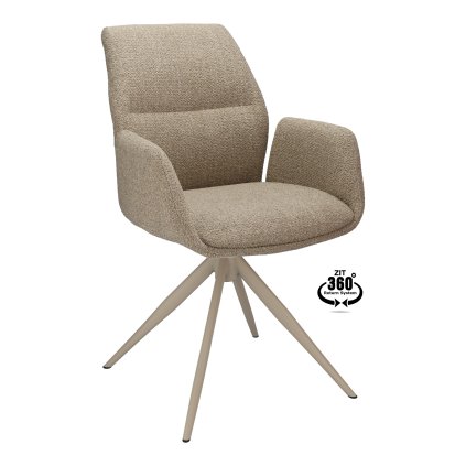 Židle s područkami Wayne Stof Glory Beige 05 Leg Bronze 360° Return-system (Color Beige 05)