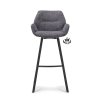 Barová židle s područkami Luton - ZH 80 Stof Miami  Darkgrey 68 Poot Black 180° Return-system (Color Darkgrey 68)