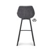 Barová židle s područkami Luton - ZH 80 Stof Miami  Darkgrey 68 Poot Black 180° Return-system (Color Darkgrey 68)